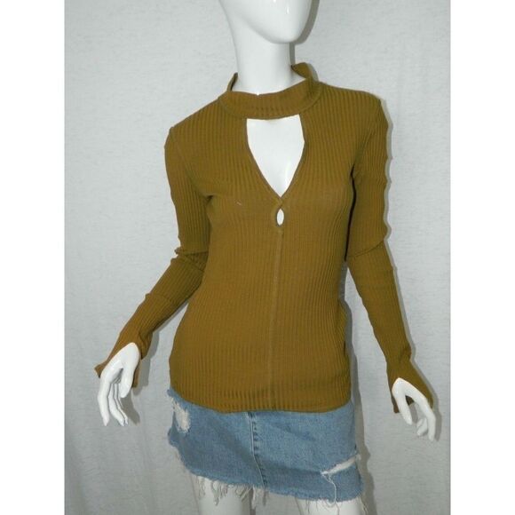 Free People Camo Keyhole Cutout Ribbed Tunic Top S - Picture 6 of 8